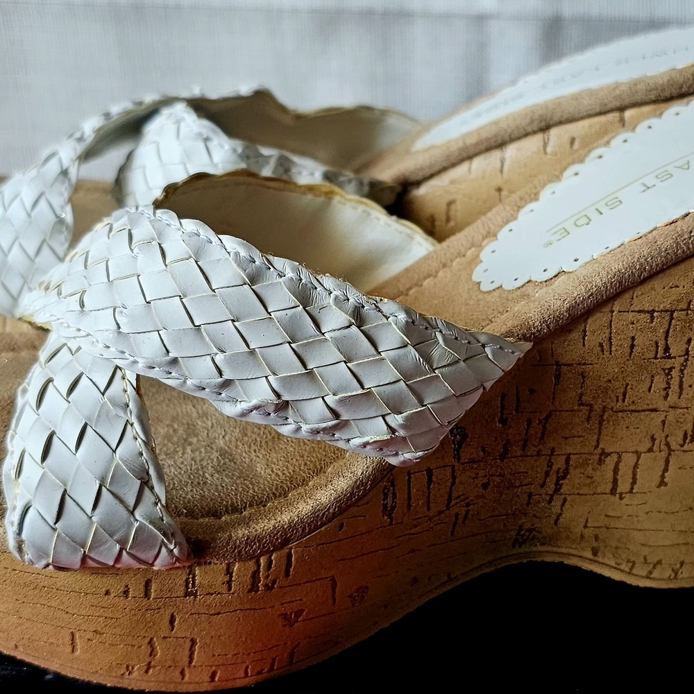 LOWER EAST SIDE White Woven Platform Sandals Size 7M - Picture 3 of 6